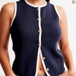Abercrombie & Fitch Navy Blue Sweater Vest